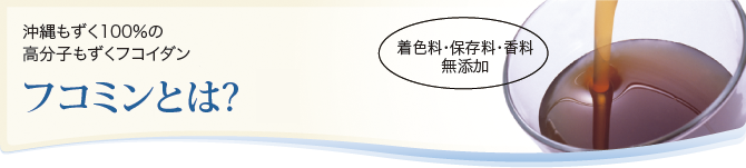 沖縄もずく100％の高分子もずくフコイダン原液　着色料・保存料・香料無添加　フコミンとは？